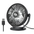 T5-05 USB Desk Fan With LED Night Lights,3 Speeds Desktop Fan,360°Rotation Strong Wind Mini Fan Quiet Cooling Table Fan,Small Personal Fan For Home Office Desktop Office Table 5.3 Inch