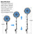 F1-05 10000mAh 8-Inch Desk Fan Clip On Fan Battery Operated Fan Rechargeable Small USB Table Fan with 4 Speeds Personal Desktop Fan,Sturdy Clamp for Home Table,Office Desk and Student Dormitory